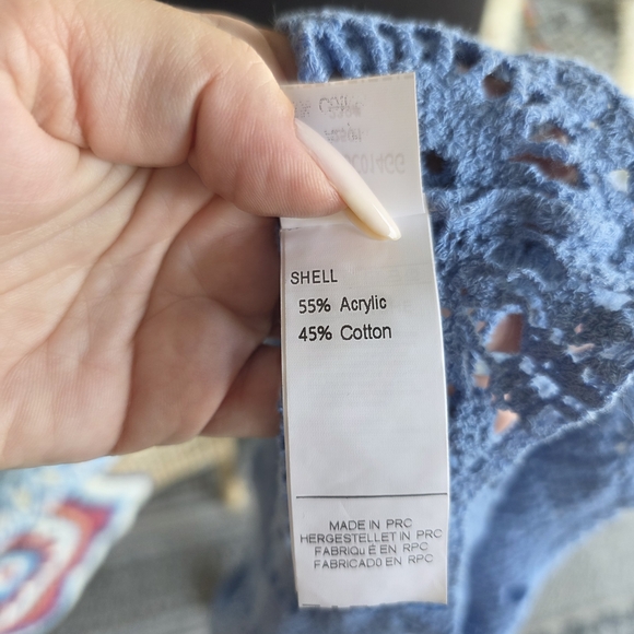 Cupshe Small Blue Crochet Tank Top Vacation Boho Chic Bohemian Sheer Knit - Picture 10 of 11